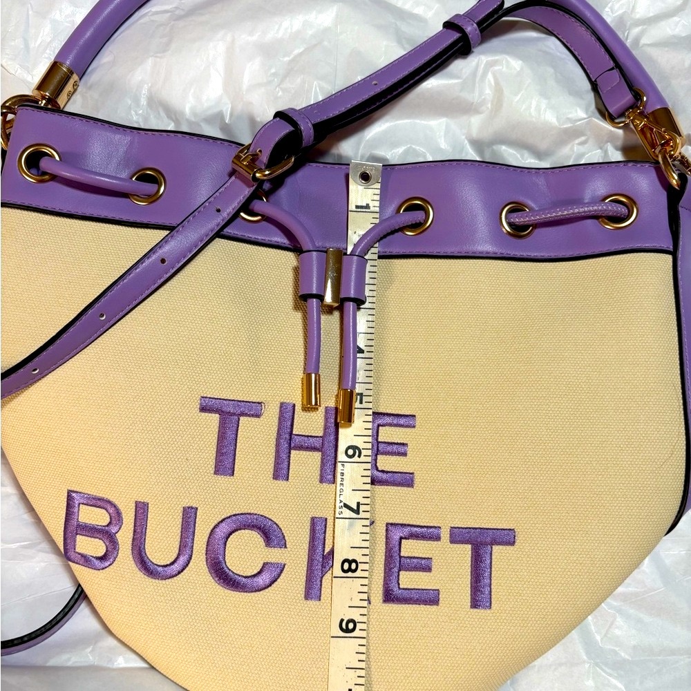 NEW-FULL SIZE Bucket Bag-Embroidered Purple & Cream w/crossbody strap & WALLET!! - Picture 4 of 5